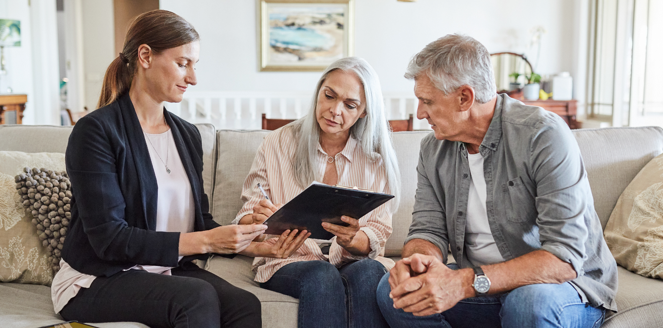 Couple reviewing finances